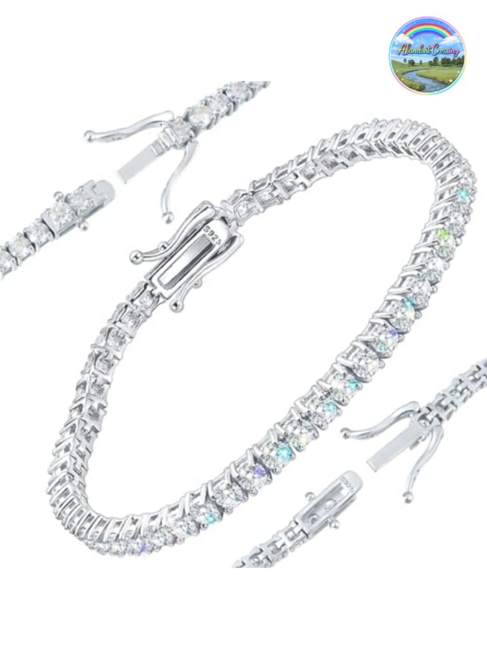 Moissanite Tennis Bracelet 925 Sterling Silver Women Men 6-8.5"